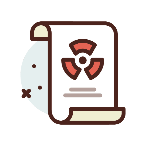 Radiation danger document files and folders icon