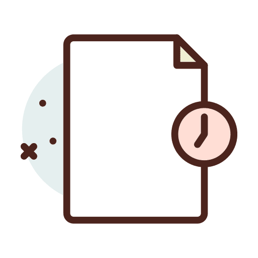 Time paper file clock icon