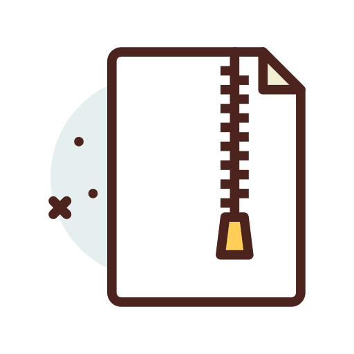 Zip archive note scroll icon