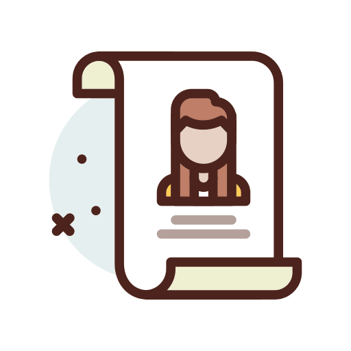Female paper document scroll icon