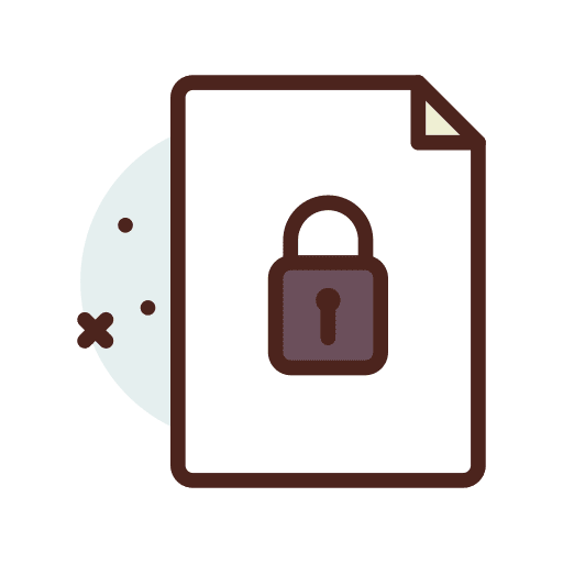 Locked privacy policy files and folders locked icon