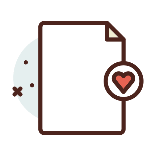 Love files and folders note scroll icon