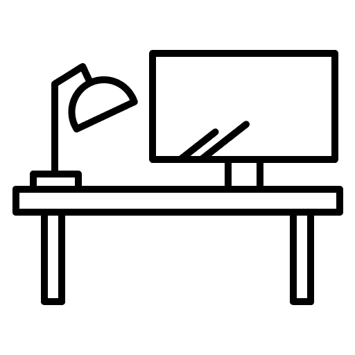 Office desk desk table furniture and household icon