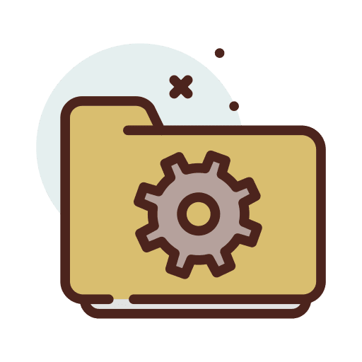 Settings options settings files and folders icon