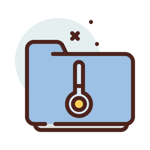 Temperature archive thermometer folder icon