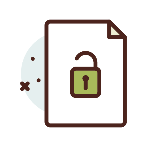 Unlocked unlocked note protected icon