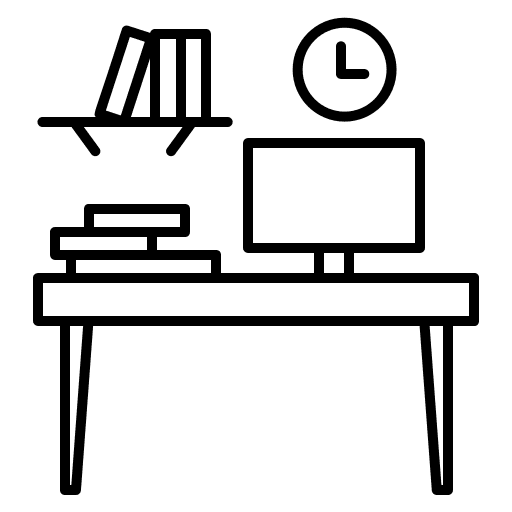 Office table studio furniture and household office table icon