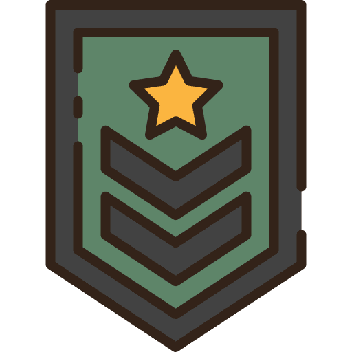 Military rank chevron army security icon