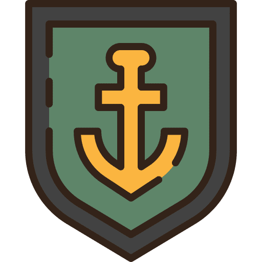 Coast guard security anchor safety icon