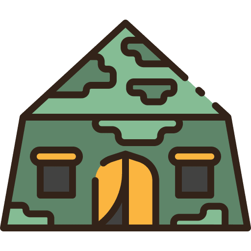 Tent summer camp barracks tent icon