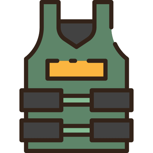 Bullet proof vest professions and jobs security bullet proof icon