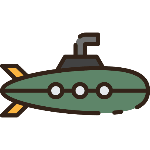 Submarine transportation sea submarine icon
