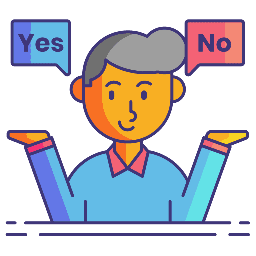 Yes or no marketing false speech bubbles icon