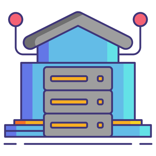 Data warehouse storage business and finance database icon