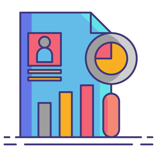 Market research magnifying glass research education icon