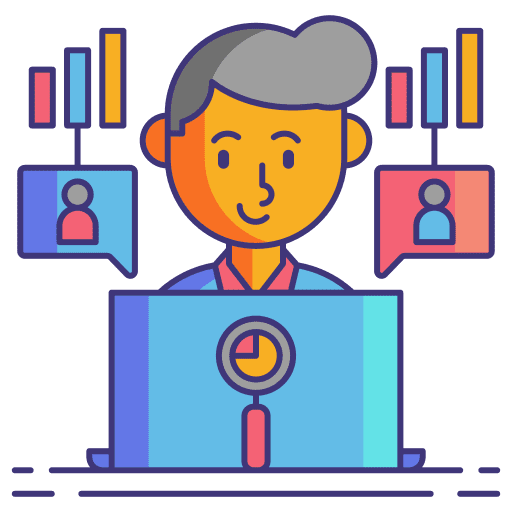 Qualitative research statistical sampling marketing icon