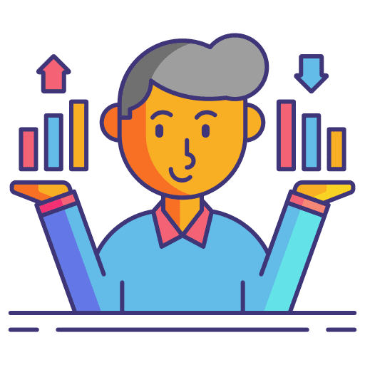 Benchmark marketing bar chart seo icon