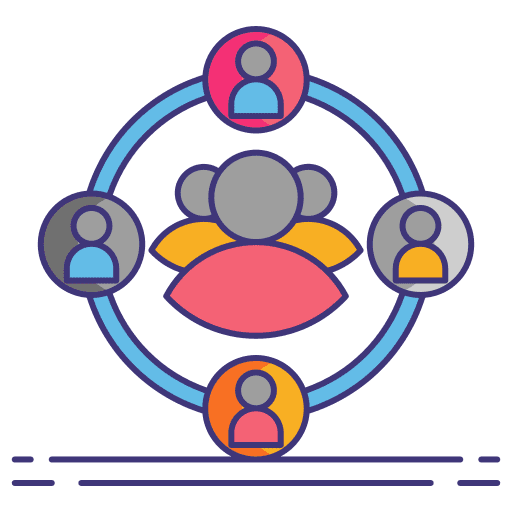 Organization networking sharing partnership icon