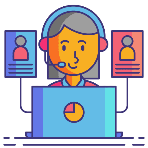 Survey call center customer service chat icon