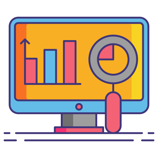 Research line chart analytics data analytics icon