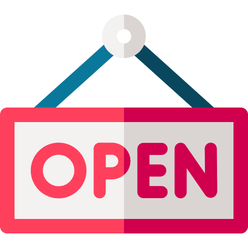 Open shop signaling sign icon