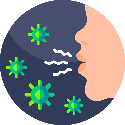 Cough pandemia cough bacteria icon