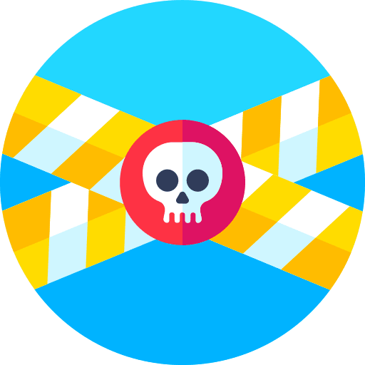 Quarantine signaling tape sign icon