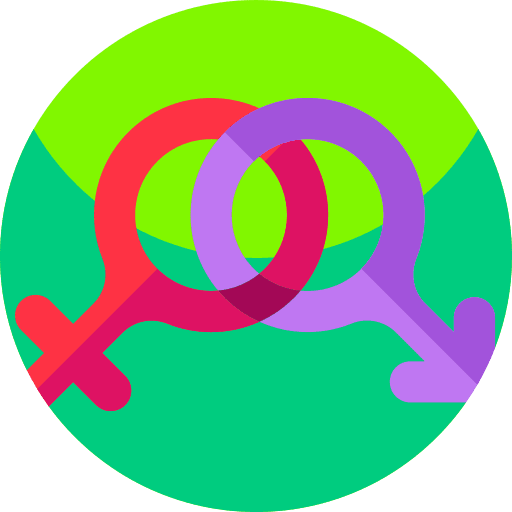 Gender masculine shapes and symbol female icon