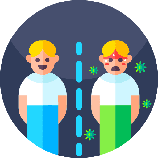 Quarantine sick person coronavirus signaling icon