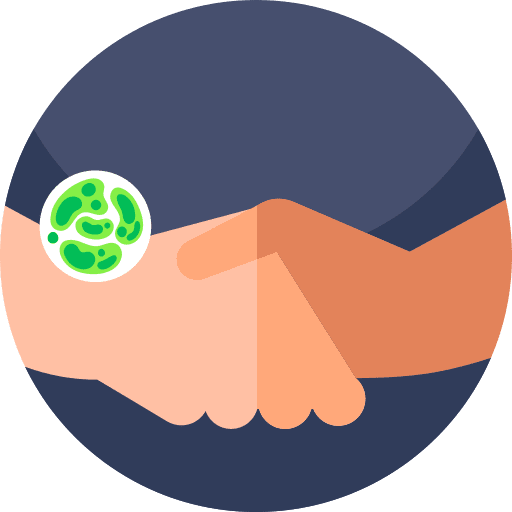 Touch handshake virus transmission bacteria icon