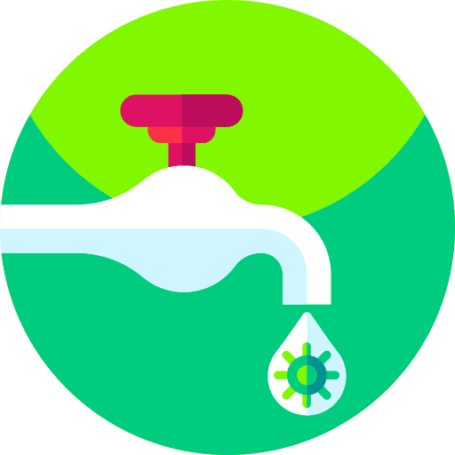 Contamination waste water healthcare and medical bacteria icon