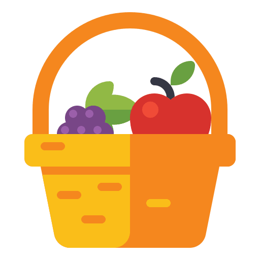 Gift basket basket fruit apple icon