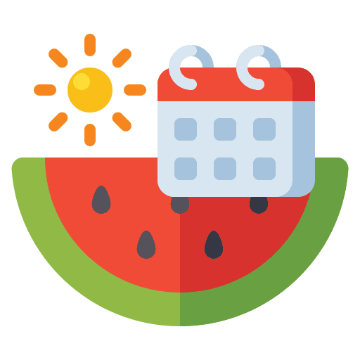 Seasonal calendar summer vegan icon