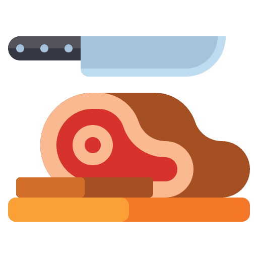 Steak proteins knife meat icon