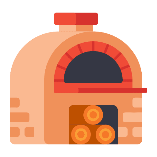 Stone oven stone pizza cook icon