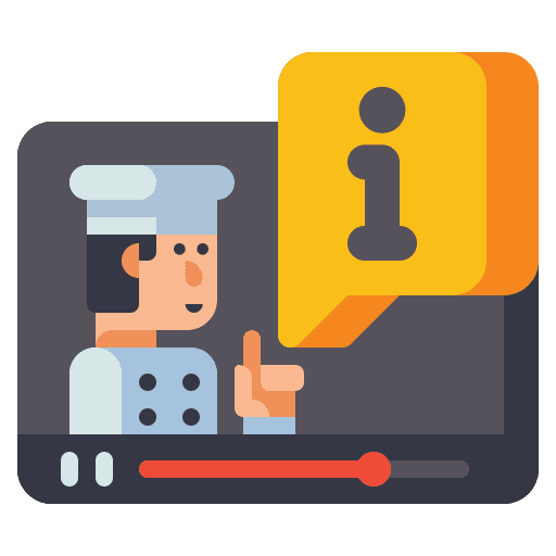 Video tutorial channel cooking food and restaurant icon