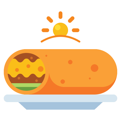 Burrito fast food mexican food food and restaurant icon