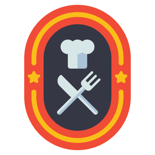 Chef gourmet hat cutlery icon