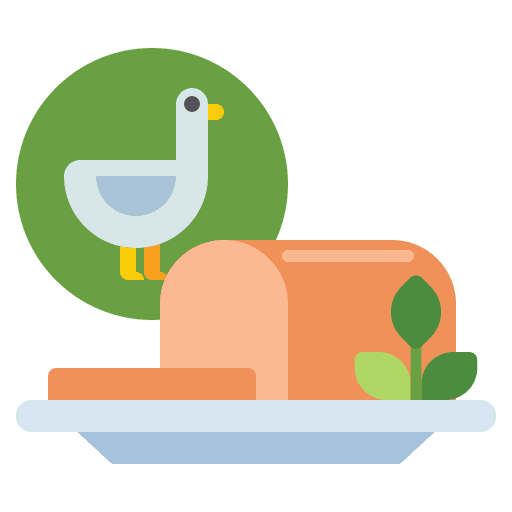 Duck meat food food and restaurant icon