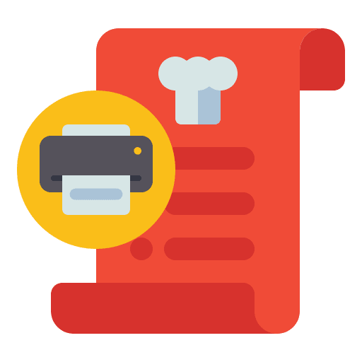 Recipe printer recipe cook icon