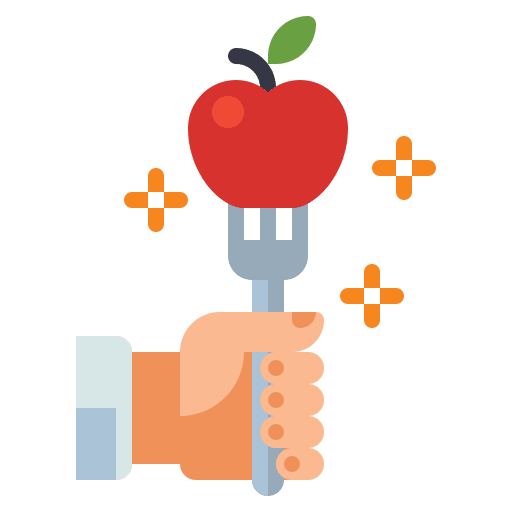 Healthy food fruit food and restaurant vegan icon