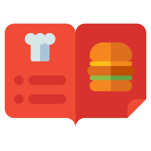 Recipe book menu ingredients recipe book icon