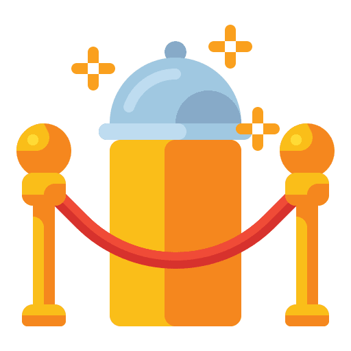 Gourmet exhibit dishes cuisine icon