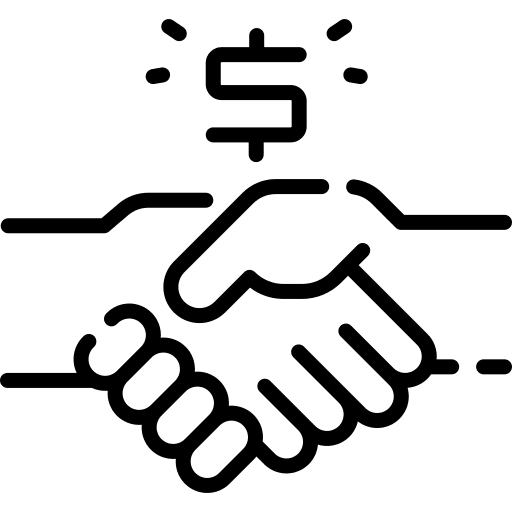 Handshake business and finance deal handshake icon