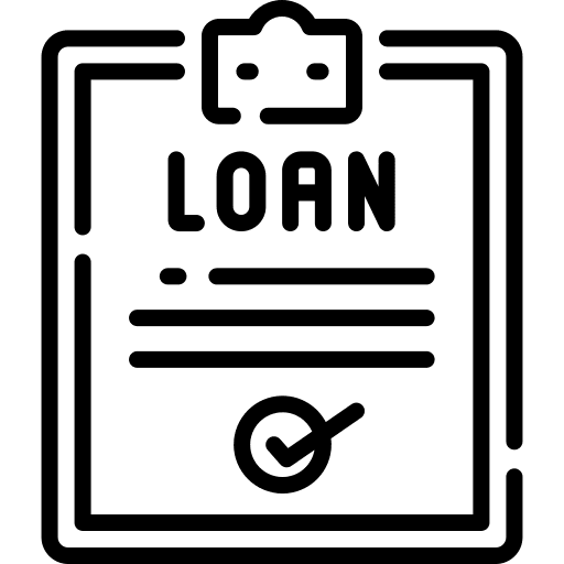 Loan money mortgage bank icon