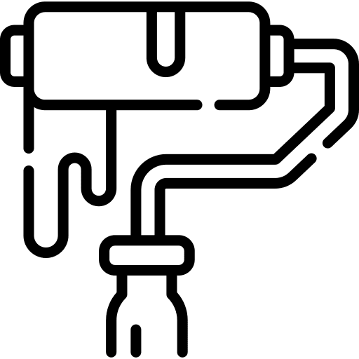 Paint roller paint repair construction icon