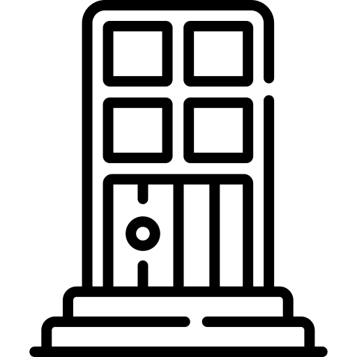 Door furniture and household doors buildings icon