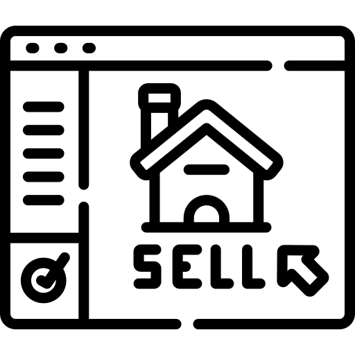 Real estate ad announcement home icon