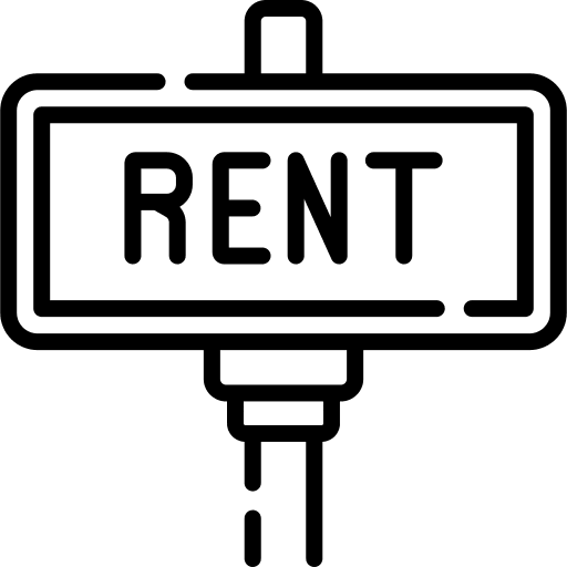 Rent rent signaling signs icon