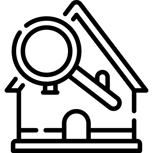 Search search buildings loupe icon